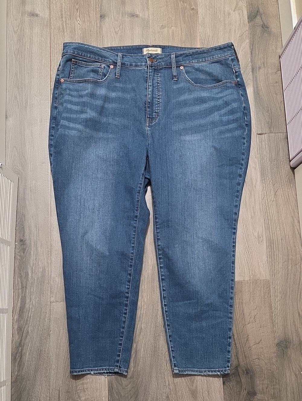 Madewell Curvy High Rise Skinny Crop Cotton Blend Jeans